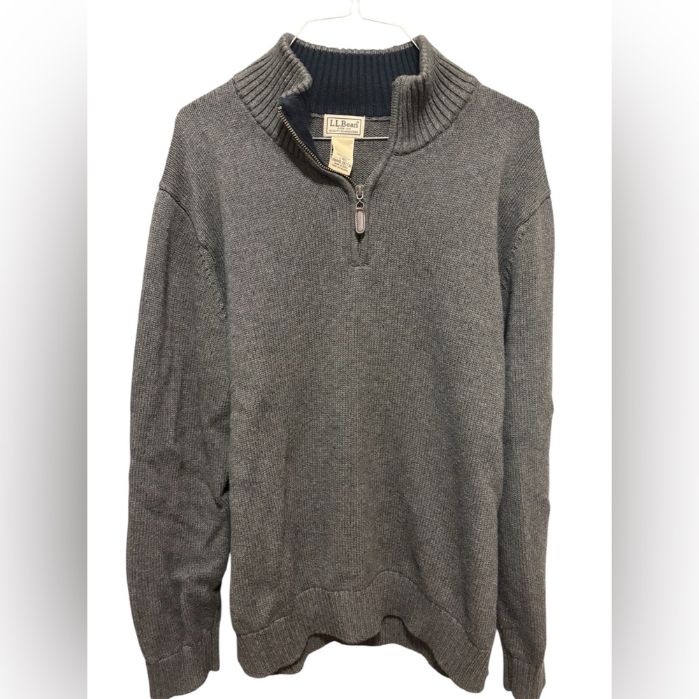 L.L. Bean Gray Zip Up Sweater‎ with Mock Neck